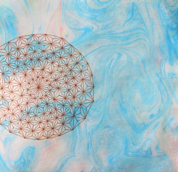 drawing on blue water marbling (Выставка рисунков - Zach Schneider)